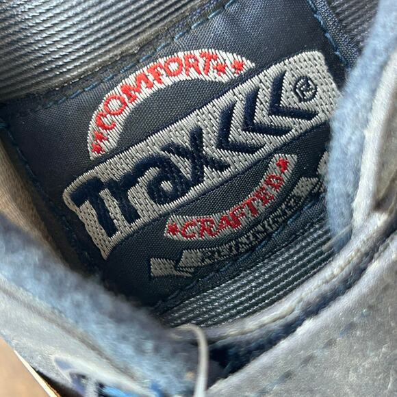 VTG 80s Trax Sneakers NWT Deadstock Navy White Hook & Loop Straps Wide Sz 9 - Picture 11 of 12